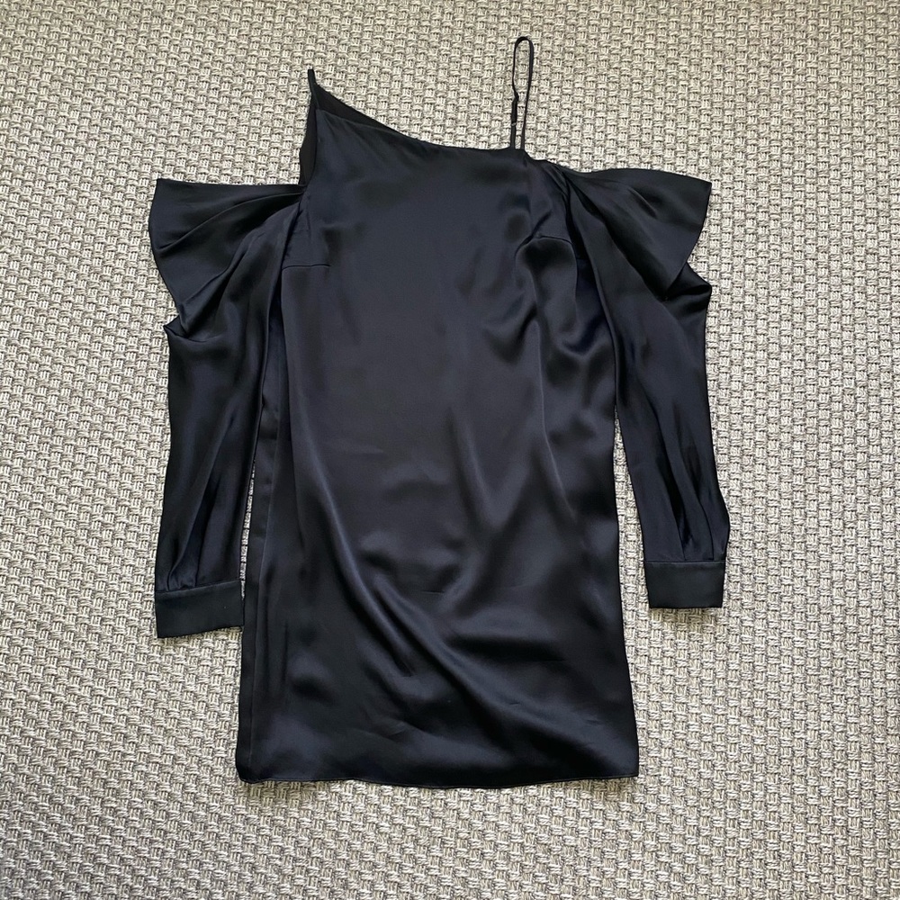 Black silk Parker mini dress